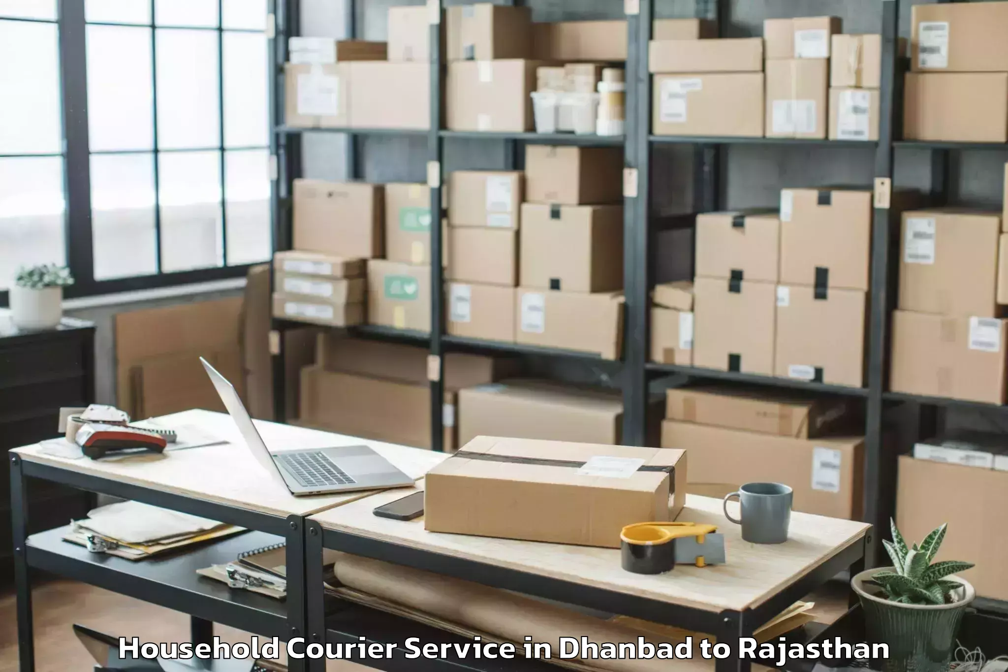 Trusted Dhanbad to Nasirabad Household Courier